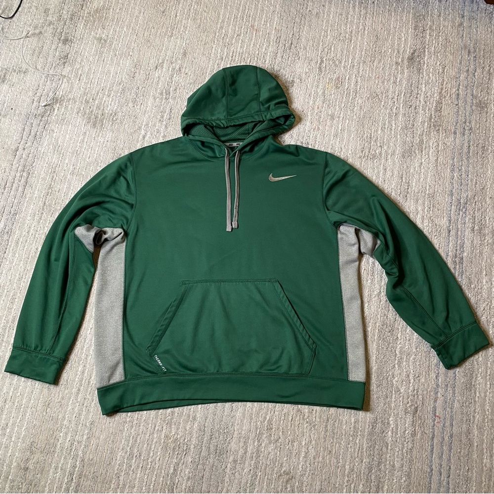 Nike Therma Fit Hoodie Mens XL Green Athletic Pullover Sweatshirt - Picture 4 of 12